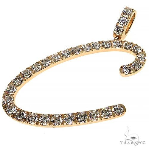 14K Gold Custom Made Diamond Initial Pendant, photo 3 of 6