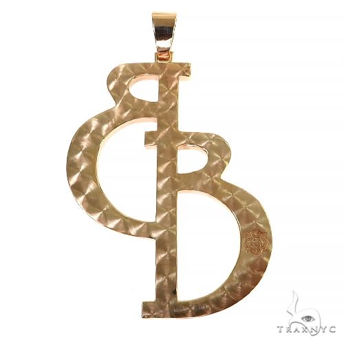 14K Gold Custom Made Diamond Initial Pendant, photo 4 of 6
