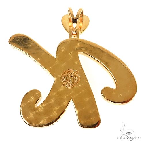 14K Gold Custom Made Diamond Initial Pendant, photo 5 of 7