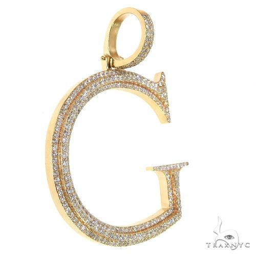 14K Gold Custom Made Diamond Initial Pendant, photo 2 of 5