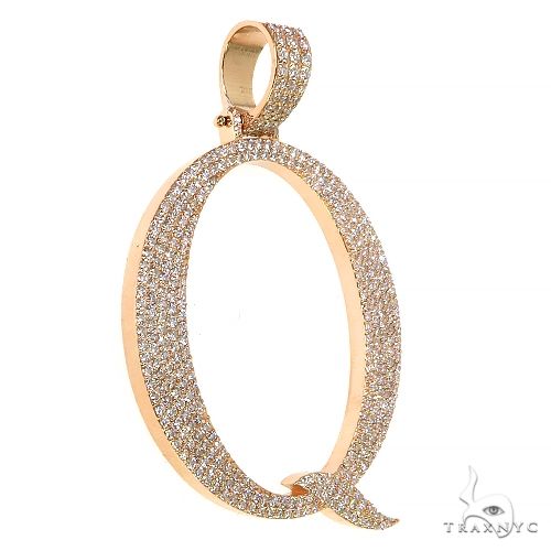 14K Gold Custom Made Diamond Initial Pendant, photo 2 of 6