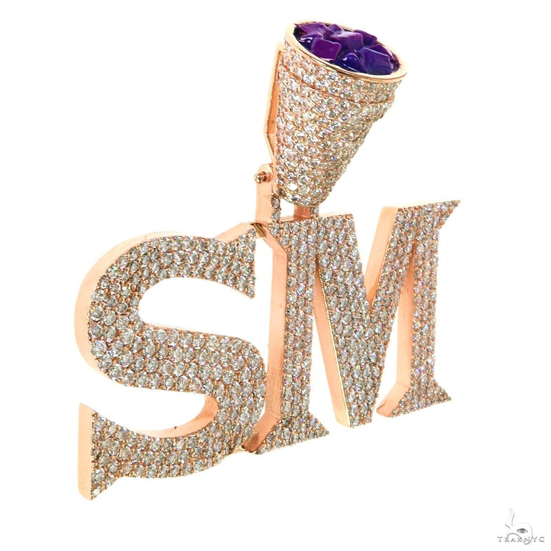 14K Gold Custom Made Lab-Grown Diamond Initial Pendant, photo 2 of 8