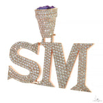 Custom Made Diamond Initial Pendant 69828 - Image 3