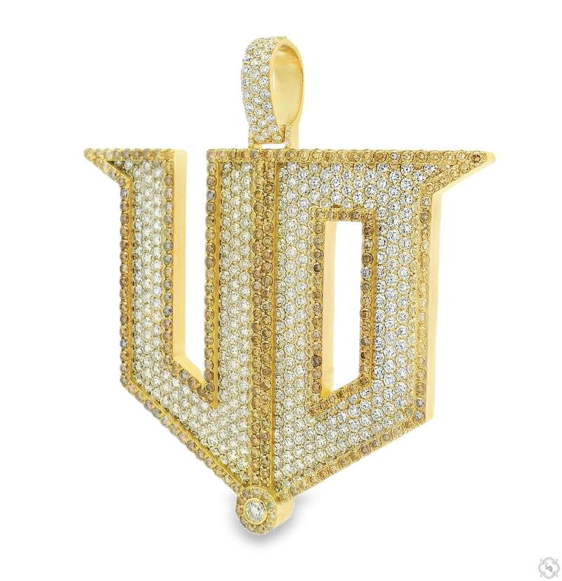 18K Gold Custom Made Lab-Grown Diamond Initial Pendant, photo 4 of 7