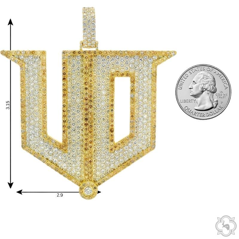 18K Gold Custom Made Lab-Grown Diamond Initial Pendant, photo 5 of 7