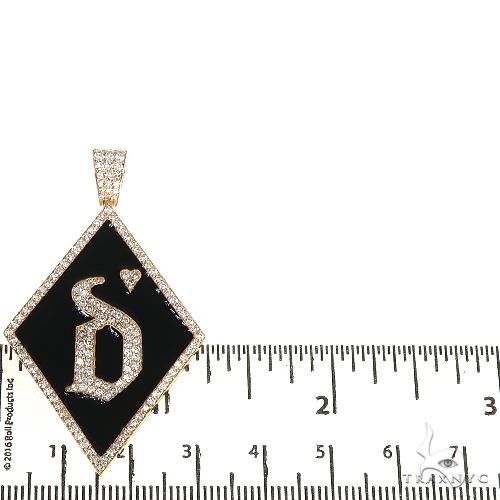 14K Gold Custom Made Diamond Initial 'Q' Pendant, photo 5 of 6