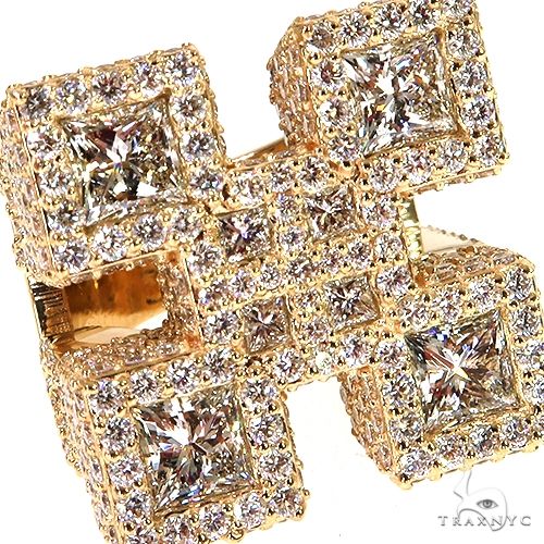 Custom Made Diamond Initial Ring 67910 - Image 3