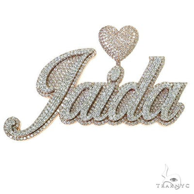 14K Gold Custom Made Diamond Name Pendant