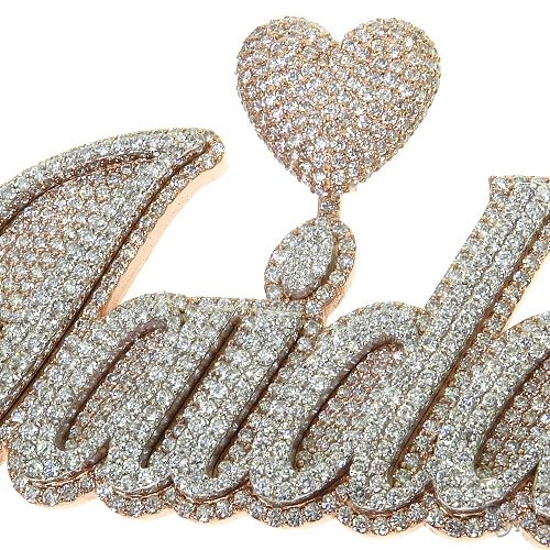 Custom Made Diamond Name Pendant 68821 - Image 3
