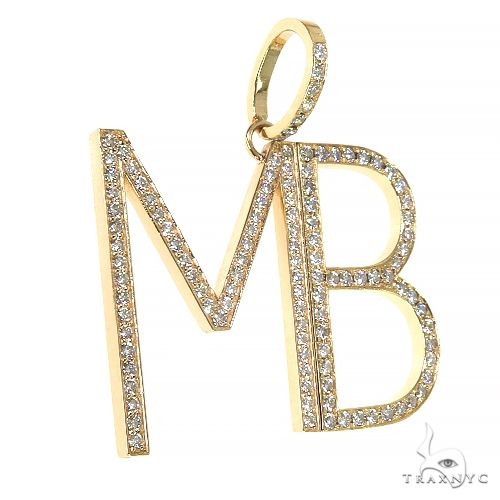 Custom Made Diamond \\'MB\\' Pendant 68020 - Image 2