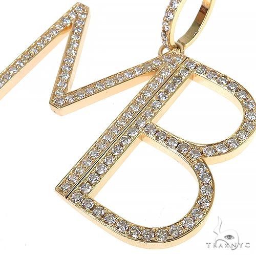 Custom Made Diamond \\'MB\\' Pendant 68020 - Image 3