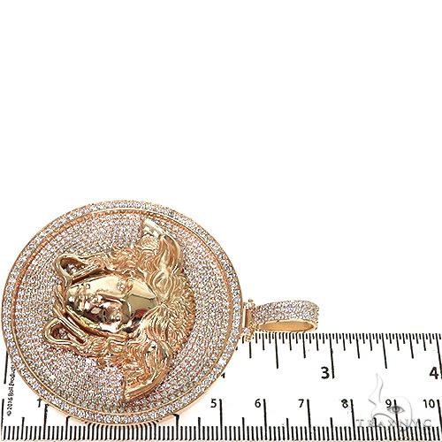 14K Gold Custom Made Diamond Medusa Pendant, photo 6 of 6