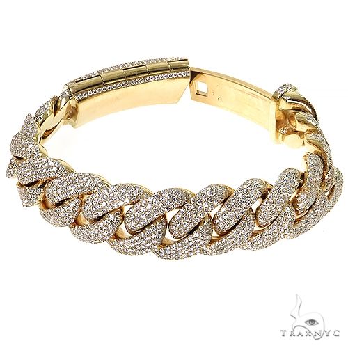 14K Gold Custom Made Diamond Miami Cuban Bracelet 8.75 Inches, photo 2 of 9