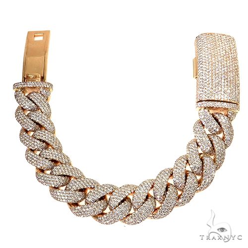 14K Gold Custom Made Diamond Miami Cuban Bracelet 8.75 Inches, photo 3 of 9