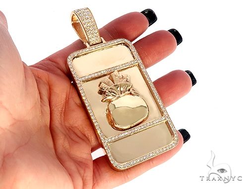 Custom Made Diamond Money Bag Pendant 65480 - Image 5