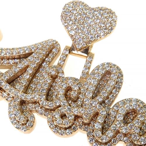 Custom Made Diamond Name Pendant 68387 | TraxNYC