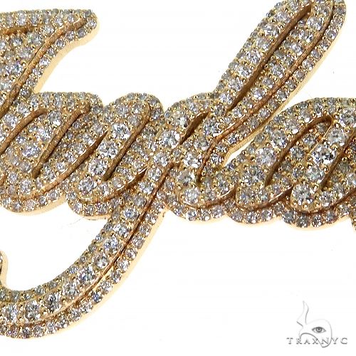 14K Gold Custom Made Diamond Name Pendant, photo 4 of 8