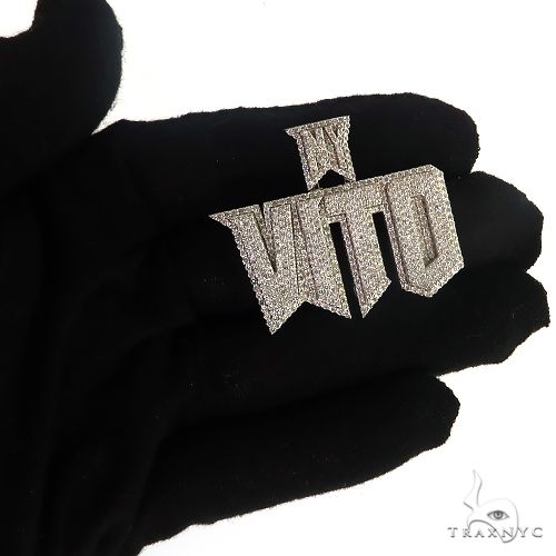 Custom Made Diamond Name Pendant 69454 | TraxNYC