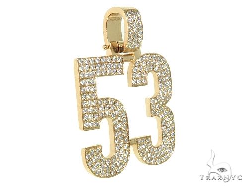 Custom Made Diamond Number Pendant 66254 - Image 2