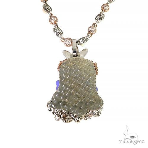 Custom Made Diamond Pendant With Galaxy Opal Chain Set 68008 - Image 4