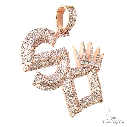 Custom Made Diamond 'SO' Crown Pendant 67229 - Image 2