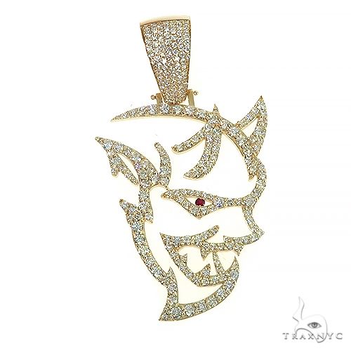 Custom diamond Dodge Demon car pendant – angled front view showing full diamond coverage and body detail