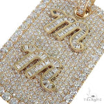 Custom Made Dog Tag 'MM' Initial Diamond Pendant 67196 - Image 3