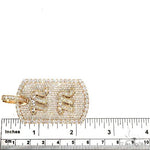 Custom Made Dog Tag 'MM' Initial Diamond Pendant 67196 - Image 6