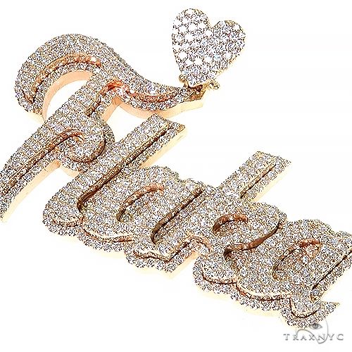 14K Gold Custom Made 'FLAKA' Diamond Name Pendant, photo 3 of 7