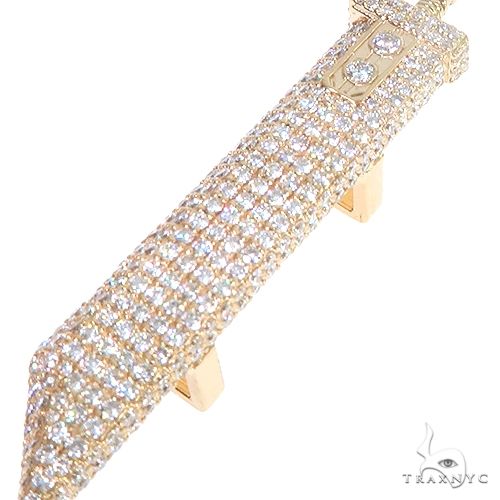 14K Gold Custom Made Fantasy Cloud Sword Diamond Pendant, photo 3 of 6
