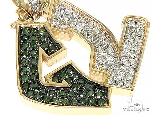 14K Gold Custom Made 'GL' Diamond Pendant, photo 4 of 7