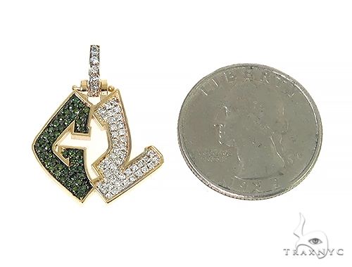 14K Gold Custom Made 'GL' Diamond Pendant, photo 5 of 7