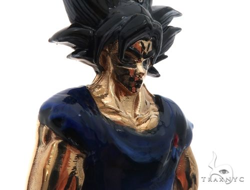 Custom Made Goku Anime Manga Character Solid Gold Pendant 64568 - Image 4