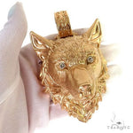 Custom Made Gold Wolf Head Pendant 68804 - Image 8