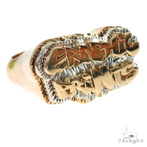 14K Gold Custom Made Graphic Prints Ring, photo 2 of 6