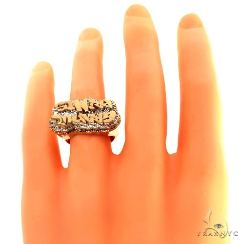 14K Gold Custom Made Graphic Prints Ring, photo 6 of 6