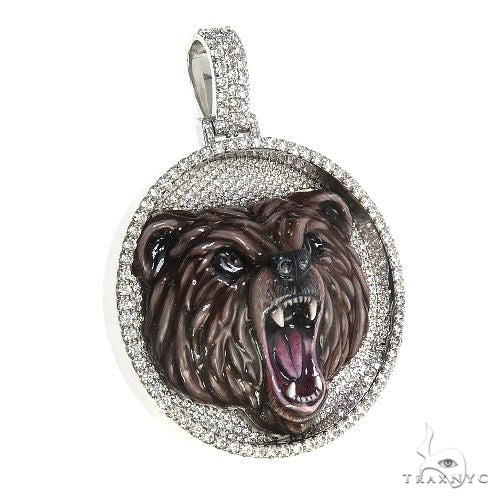 Custom Made Grizzly Bear Diamond Pendant 66845 - Image 2