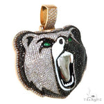 Custom Made Grizzly Bear Logo Diamond Pendant 67611 - Image 2