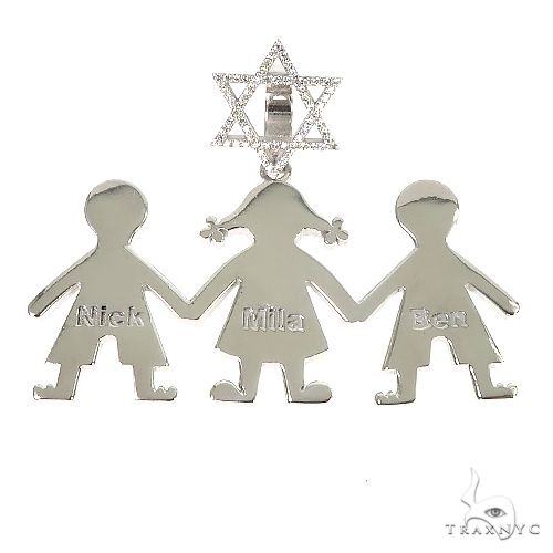 Custom Made Holding Hands Family David Star Pendant 67187 - Image 1