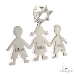 Custom Made Holding Hands Family David Star Pendant 67187 - Image 2