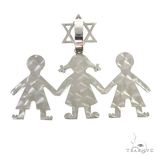 Custom Made Holding Hands Family David Star Pendant 67187 - Image 4