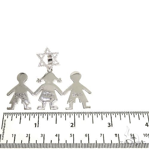 Custom Made Holding Hands Family David Star Pendant 67187 - Image 5