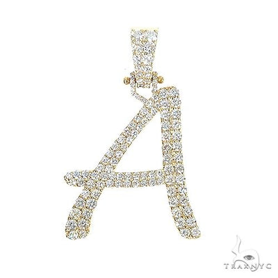 14K Gold Custom Made Initial 'A' Diamond Pendant