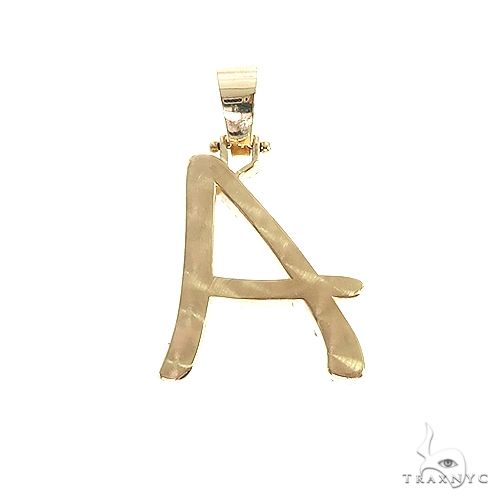 14K Gold Custom Made Initial 'A' Diamond Pendant, photo 3 of 6