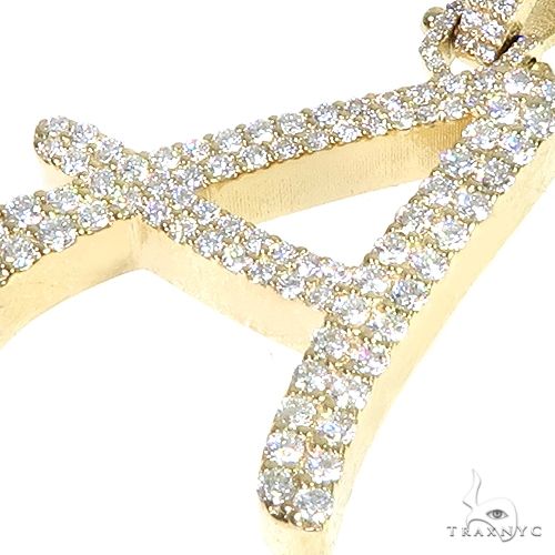 14K Gold Custom Made Initial 'A' Diamond Pendant, photo 4 of 6