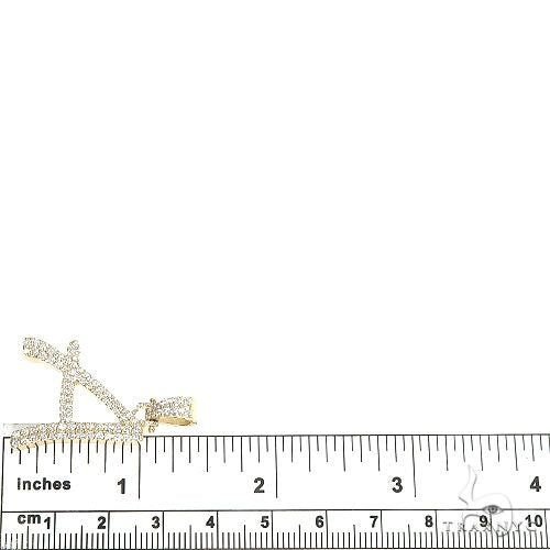 14K Gold Custom Made Initial 'A' Diamond Pendant, photo 6 of 6
