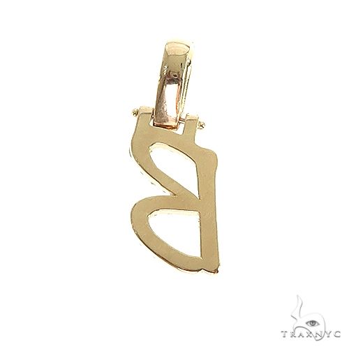 14K Gold Custom Made Initial 'B' Diamond Pendant, photo 3 of 6