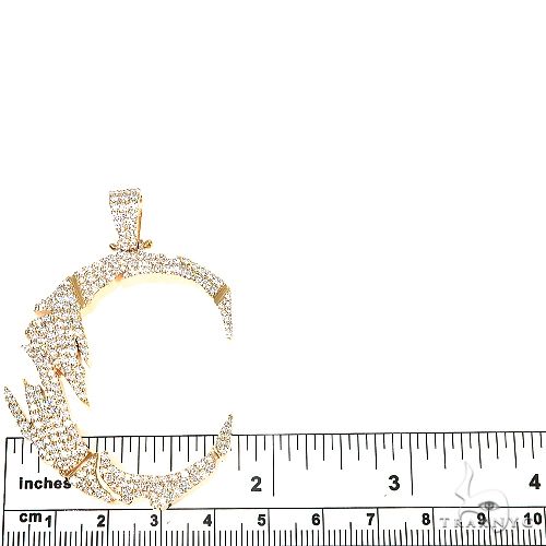 14K Gold Custom Made Initial 'C' Diamond Pendant, photo 6 of 7