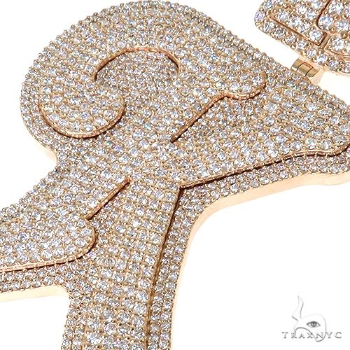 14K Rose Gold Custom Made Initial Diamond Pendant, view 3