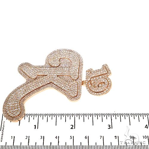 14K Rose Gold Custom Made Initial Diamond Pendant, view 6